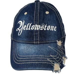 Yellowstone Slideback Baseball Hat Blue One Size Embroidered Denim Polar